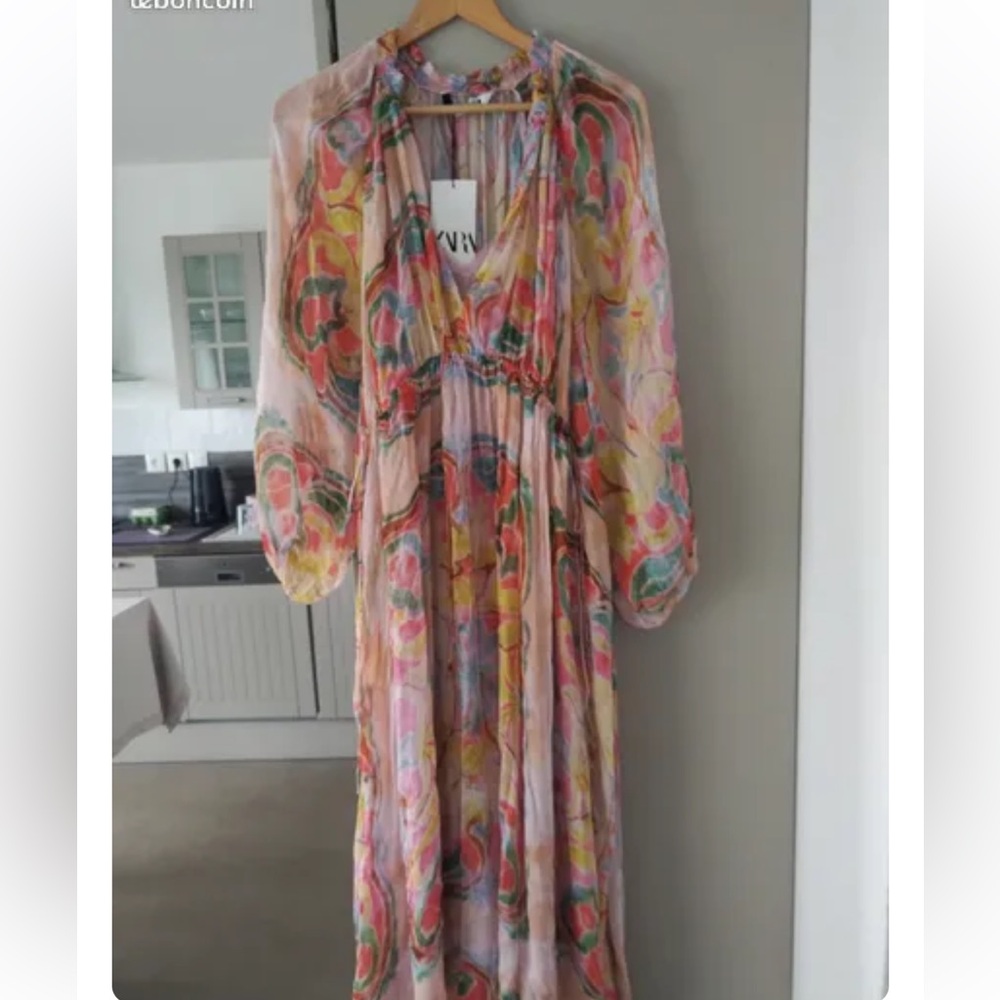 Zara Multicolor Floral Maxi Dress